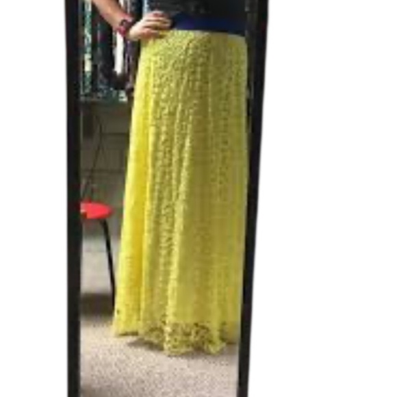 LuLaRoe Elegant Yellow Lace Skirt Sz 2XL Women - Picture 5 of 9